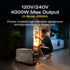 EF ECOFLOW 8kWh Portable Power Station: DELTA Pro 3 with AC Cable and Extra Battery, 120/240V 4000W AC Output, Solar Generator for Home Use, Camping, Emergencies, RVs, and Outdoor Generators - B0D14FMFZD  Mini Split Systems Direct