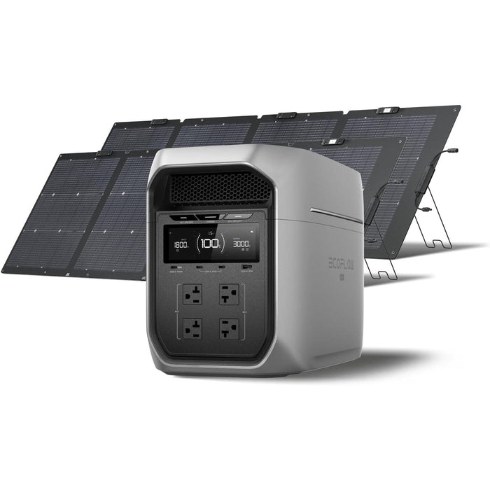 EF ECOFLOW Portable Power Station DELTA 3 MAX Plus with 220W Solar Panel, 3000W Max Output, Fast 0–80% Recharge in 64mins, Reliable Home Backup & RV Camping - B0FR96BGJW-B0FR9737RW-B0FQV9Q9J2-B0FR8CW1M9  Mini Split Systems Direct