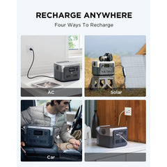 EF ECOFLOW Portable Power Station RIVER 2 Max, 512Wh LiFePO4 Battery/ 1 Hour Fast Charging, Up To 1000W Output Solar Generator (Solar Panel Optional) for Outdoor Camping/RVs/Home Use Black - B0B97H2XHS  Mini Split Systems Direct