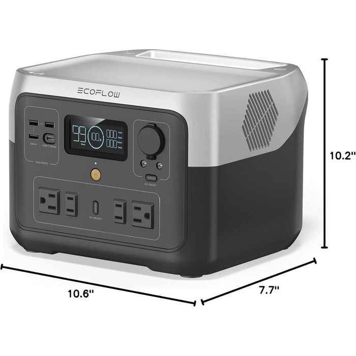 EF ECOFLOW Portable Power Station RIVER 2 Max, 512Wh LiFePO4 Battery/ 1 Hour Fast Charging, Up To 1000W Output Solar Generator (Solar Panel Optional) for Outdoor Camping/RVs/Home Use Black - B0B97H2XHS  Mini Split Systems Direct