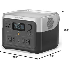 EF ECOFLOW Portable Power Station RIVER 2 Max, 512Wh LiFePO4 Battery/ 1 Hour Fast Charging, Up To 1000W Output Solar Generator (Solar Panel Optional) for Outdoor Camping/RVs/Home Use Black - B0B97H2XHS  Mini Split Systems Direct