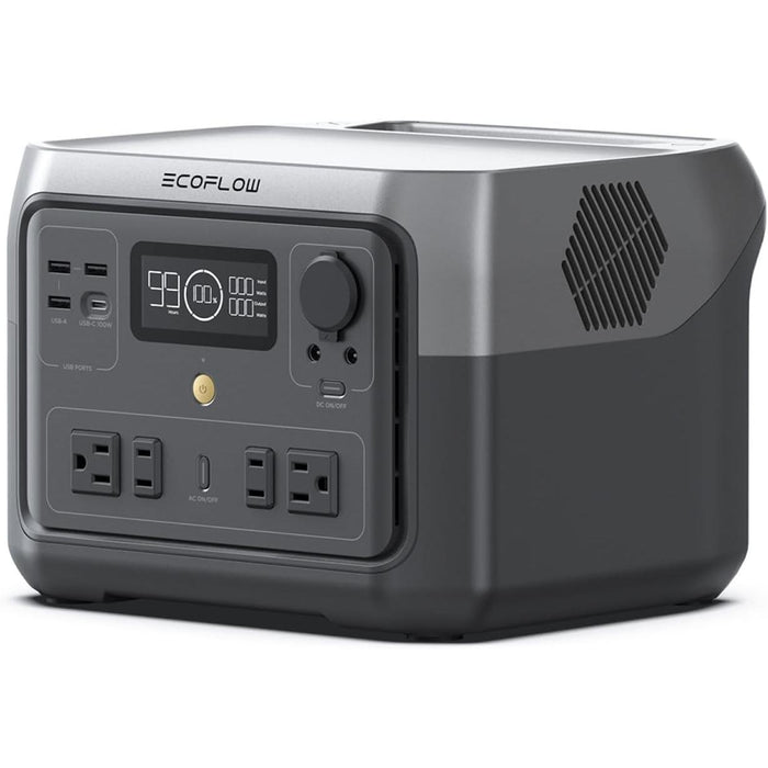 EF ECOFLOW Portable Power Station River 2 Max 500, 499Wh LiFePO4 Battery/ 1 Hour Fast Charging, Up to 1000W Output Solar Generator (Solar Panel Optional) for Outdoor Camping/RVs/Home Use - B0CVZQ5RN1  Mini Split Systems Direct