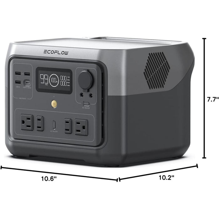 EF ECOFLOW Portable Power Station River 2 Max 500, 499Wh LiFePO4 Battery/ 1 Hour Fast Charging, Up to 1000W Output Solar Generator (Solar Panel Optional) for Outdoor Camping/RVs/Home Use - B0CVZQ5RN1  Mini Split Systems Direct