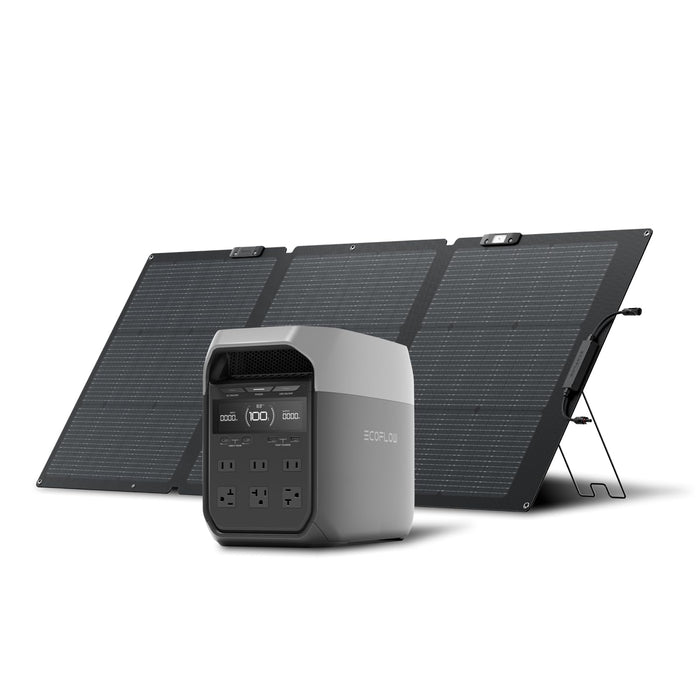 EF ECOFLOW Solar Generator DELTA 2 with 160W Solar Panel, LFP(LiFePO4) Battery, Fast Charging, Portable Power Station for Home Backup Power, Camping & RVs - B0FQVC4RF5  Mini Split Systems Direct