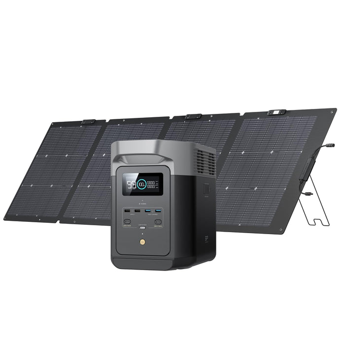 EF ECOFLOW Solar Generator DELTA 2 with 160W Solar Panel, LFP(LiFePO4) Battery, Fast Charging, Portable Power Station for Home Backup Power, Camping & RVs - B0FQVC4RF5  Mini Split Systems Direct