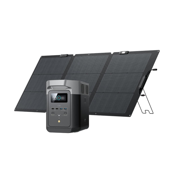 EF ECOFLOW Solar Generator DELTA 2 with 160W Solar Panel, LFP(LiFePO4) Battery, Fast Charging, Portable Power Station for Home Backup Power, Camping & RVs - B0FQVC4RF5  Mini Split Systems Direct