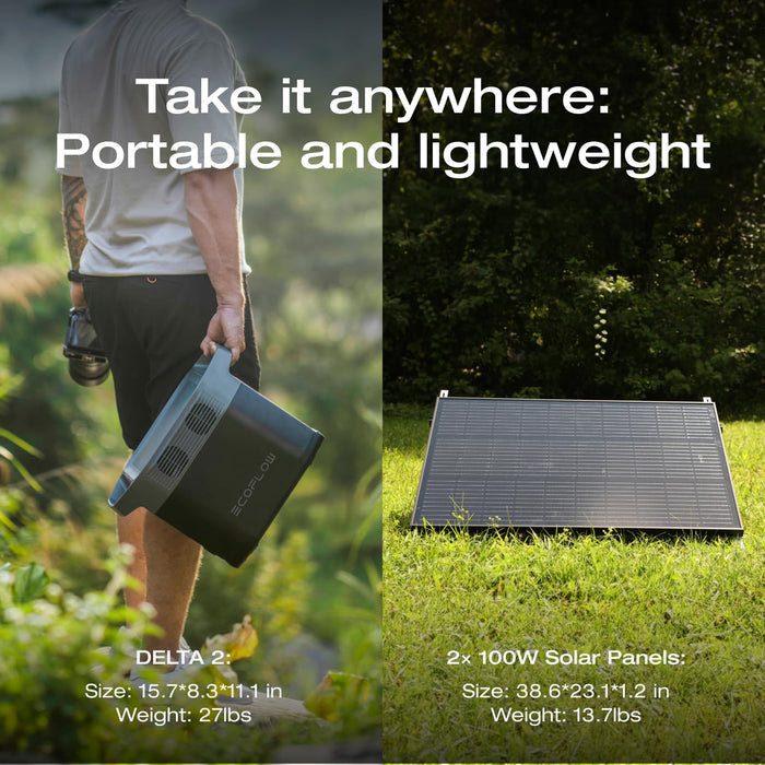 EF ECOFLOW Solar Generator DELTA 2 with 160W Solar Panel, LFP(LiFePO4) Battery, Fast Charging, Portable Power Station for Home Backup Power, Camping & RVs - B0FQVC4RF5  Mini Split Systems Direct