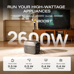 EF ECOFLOW Solar Generator Delta 3 with 160W Solar Panel, 1024Wh Portable Power Station, LFP Battery 1800W AC/100W USB-C Output, Full Charge in 56 Min for Home Backup Power, Camping & RVs - B0FD3HPB83  Mini Split Systems Direct