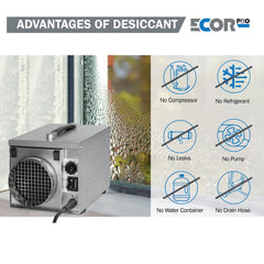 Ecor Pro EPD50 PRO DryFan 50 Pint Stainless Steel Desiccant Dehumidifier