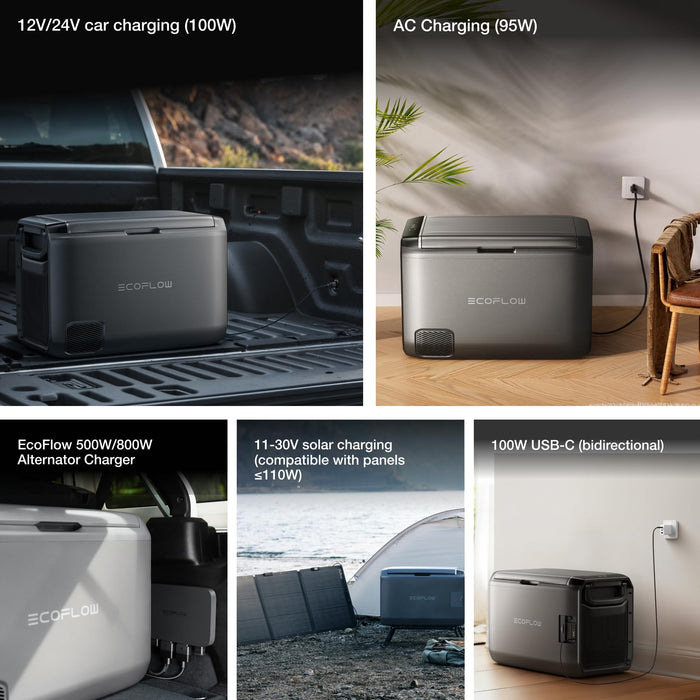 EF ECOFLOW GLACIER Classic 35L Portable Fridge Freezer, 43H Cooling Car Refrigerator, Battery Powered with App Control, 6 Charging Options, Fast&Quiet Electric Cooler for Camping, RV, Off-Grid Living - B0F4DP9BKH-B0F62HMKBX  Mini Split Systems Direct