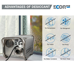 Ecor Pro EPD200 PRO DryFan 200 Pint Stainless Steel Desiccant Dehumidifier - 120V - EPD200-PRO  Mini Split Systems Direct