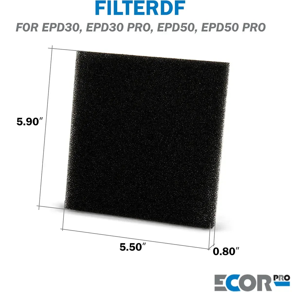 Ecor Pro Reticulated Foam Filter for EPD30/EPD50 3-Pack