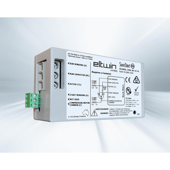 Eltwin Hyper SureStart Single Phase Soft Starter 230V (8-16 FLA) - SS1B08-16SN - SS1B08-16SN  Mini Split Systems Direct