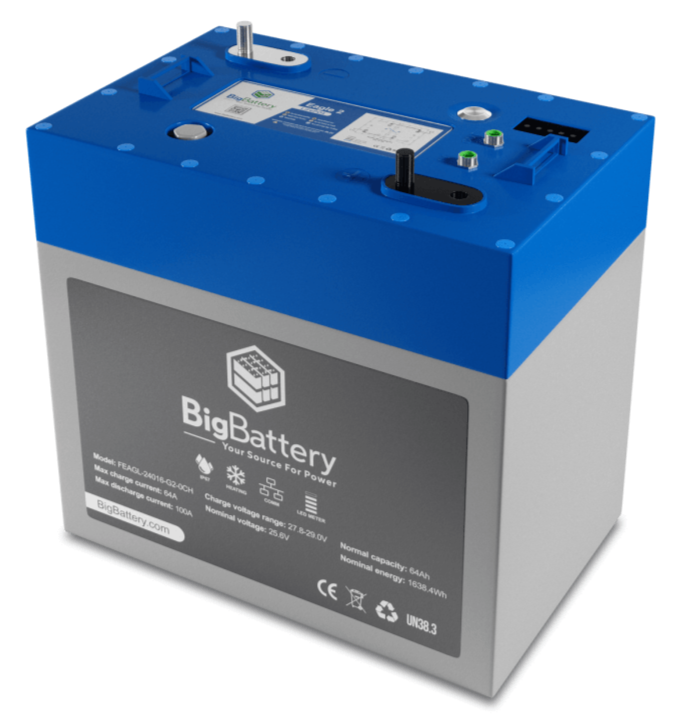 BigBattery 24V EAGLE 2 – LiFePO4 – 64Ah – 1.63kWh