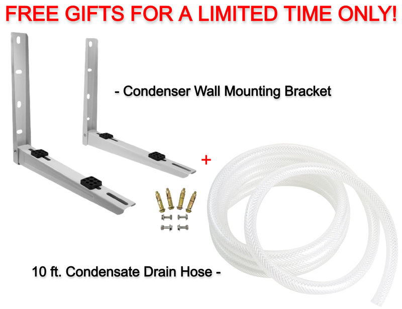 Free Condenser Wall Mounting Bracket + 10 ft. Condensate Drain Hose for Mini Split Air Conditioners ($139.99 Value)