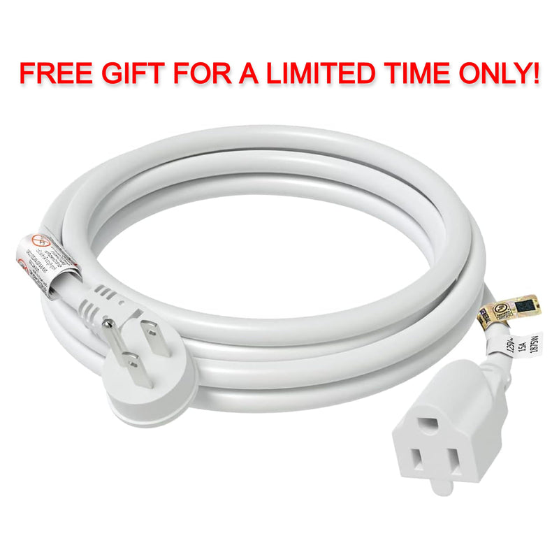 Free 6 Feet 1875W 15A Flat Plug Low Profile Extension Cord 14 AWG UL Listed (19.99 Value)