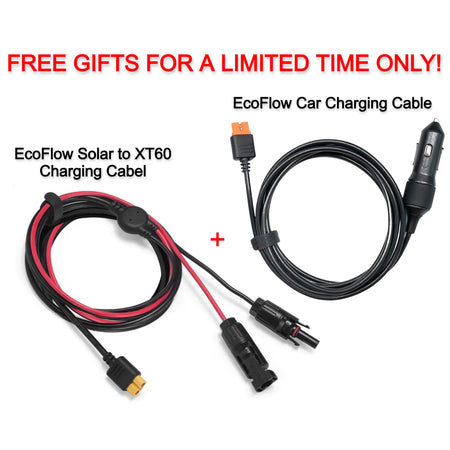 Free EcoFlow Solar to XT60 Charging Cable + EcoFlow Car Charging Cable for EcoFlow Power Stations ($49.99 Value) - FREE-EFMC4-XT60CBL3.5M  Mini Split Systems Direct