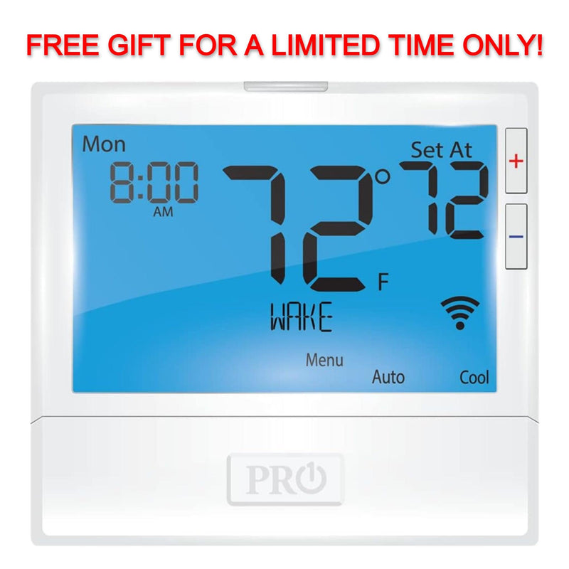Free Pro1 IAQ T855iSH WiFi Thermostat, 7 Day Programmable, Stages 4 Heat/2 Cool ($176.00 Value)