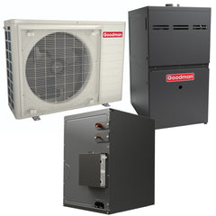 Goodman 2 Ton 19.0 SEER2 R-32 Dual Fuel System | GZV7SA2410 | GRVS800604BU | CAPEA3626C3 | 21" Cabinet Width Upflow/Downflow Coil | 60,000 BTU/h Upflow/Horizontal Single-Stage Variable-Speed ECM Ultra Low NOx Furnace