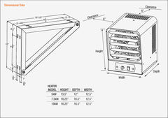 King Electric Garage Heater with Bracket and Thermostat 240V 1PH 5000W - GH2405TB