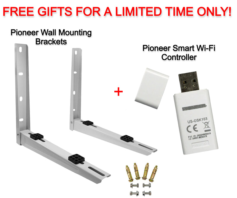 Free Pioneer® Condenser Wall Mounting Brackets + Smart Wi-Fi Controller ($159.99 Value)