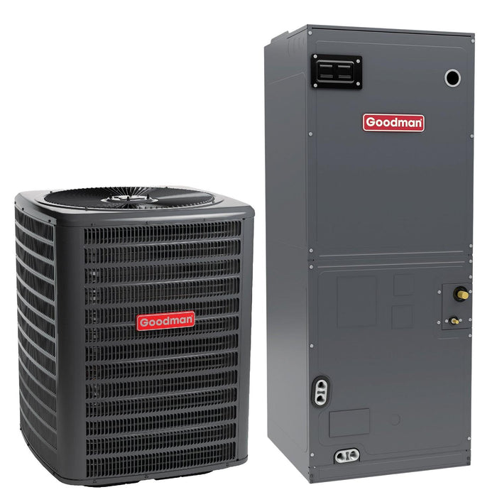 Goodman 1.5 Ton 15.2 SEER2 Multi-Position R-32 Heat Pump System with Air Handler (GLZS4MA1810 Condenser and AMST30BU1300 Air Handler) - GLZS4MA1810 / AMST30BU1300  Mini Split Systems Direct