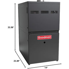 Goodman 80% AFUE Single Stage Upflow/Horizontal multi-speed 60k BTU Low NOx Natural Gas furnace (14.5 wide) (GR9S800603AX)