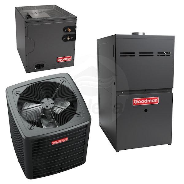 Goodman GR9S800604BX R-32 60000 BTU 80% Multi-Speed ECM Gas Furnace Low Nox Upflow / Horizontal - 17.5" Width, 1600 CFM