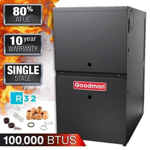 Goodman GR9T800805DX 80% AFUE 80,000 BTUH/H Gas Furnace Multi Speed ECM, Two Stage, Upflow/Horizontal, Low NOx - 24.5" Width
