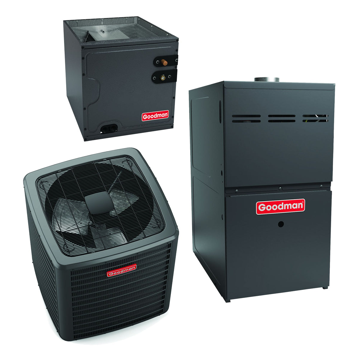 Goodman Multi-Family Series 2.5 Ton 14.5 SEER2 R-32 80,000 Btu 80% Afue Dual Fuel System (1,200 CFM) (NEW) - GLZS4MA3010 - CAPTA3626B3 - GR9S800803BN  Mini Split Systems Direct