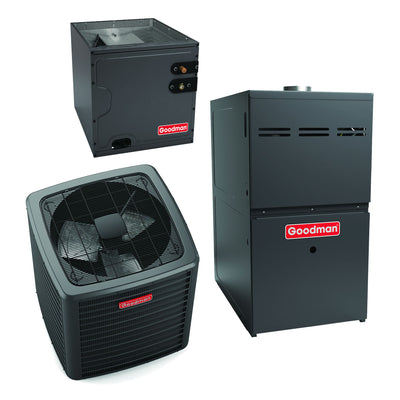 Goodman Multi-Family Series 2.5 Ton 14.5 SEER2 R-32 80,000 Btu 80% Afue Dual Fuel System (1,200 CFM) (NEW) - GLZS4MA3010 - CAPTA3626B3 - GR9S800803BN  Mini Split Systems Direct