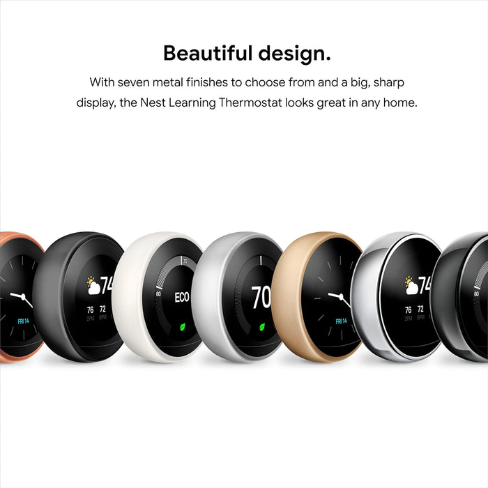 Google Nest Learning Thermostat - Programmable Smart Thermostat for Home - 3rd Generation Nest Thermostat - Works with Alexa - T3008US-T3016US-T3017US-T3018US-T3021US  Mini Split Systems Direct