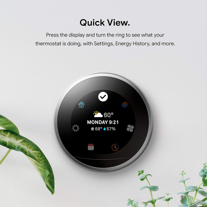 Google Nest Learning Thermostat - Programmable Smart Thermostat for Home - 3rd Generation Nest Thermostat - Works with Alexa - T3008US-T3016US-T3017US-T3018US-T3021US  Mini Split Systems Direct