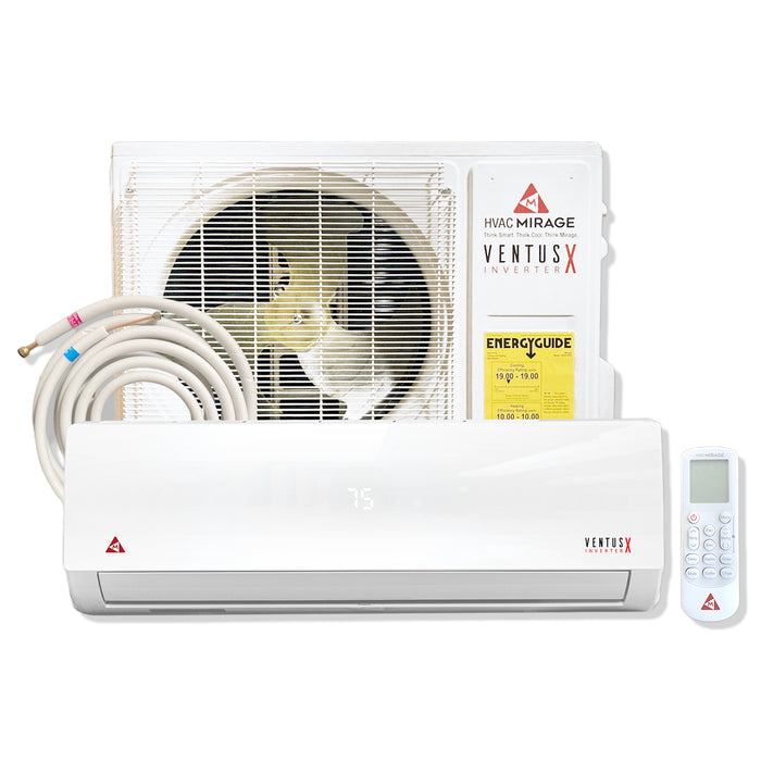 HVAC Mirage® Ventus X 12,000 BTU 19 SEER Ductless Mini Split Air Conditioner and Heat Pump - 230V/60Hz - OVKH121B / IVKH121B  Mini Split Systems Direct