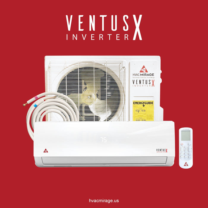 HVAC Mirage® Ventus X 24,000 BTU 19 SEER Ductless Mini Split Air Conditioner and Heat Pump - 230V/60Hz - OVKH241B / IVKH241B  Mini Split Systems Direct