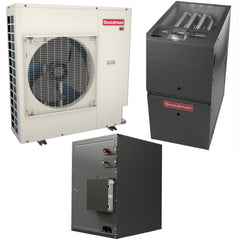 Goodman 3.5 Ton 17 SEER2 R-32 Dual Fuel System | GZV6SA4210 + CAPEA4830C3 + GCVC800805CX | 21" Cabinet Width Upflow/Downflow Cased Coil | 80,000 BTU/h Downflow/Horizontal Two-Stage Variable-Speed ECM Low NOx Furnace | Communicating