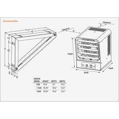 King Electric Garage Heater with Bracket and Thermostat 240V 1PH 10000W - GH2410TB