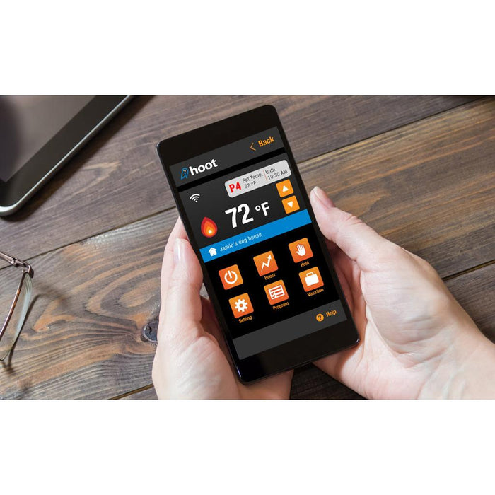 King Electric Hoot Single Pole Wi-Fi Programmable Electronic Thermostat 120/208/240V 16A - K901 - K901-B-K901-W  Mini Split Systems Direct