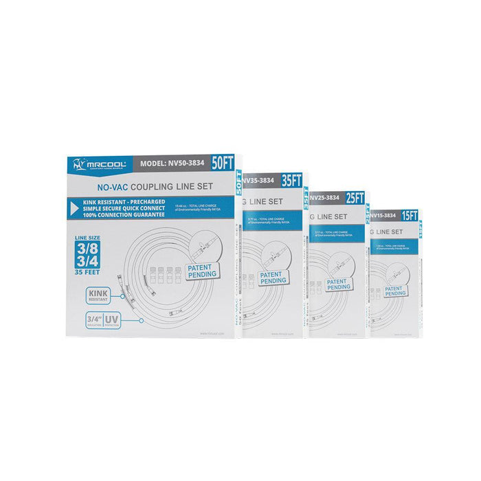 MRCOOL® 15 ft Pre-Charged 3/8" x 3/4" No-Vac Quick Connect Line Set for Universal Series - NV15-3834 - NV15-3834  Mini Split Systems Direct