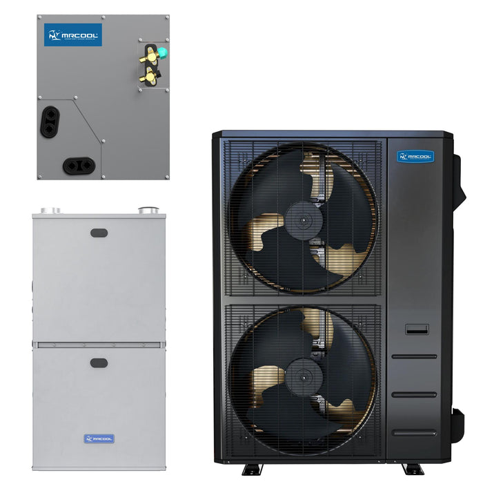 MRCOOL 5 Ton Central Universal Air Conditioner and 96% AFUE, 100K BTU 21" Gas Furnace Split System - Upflow or Horizontal - MGM96EE100C5NB-MCMP4860COTB-UHP1  Mini Split Systems Direct