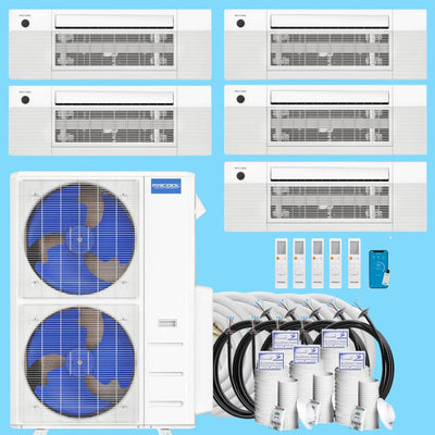 MRCOOL DIY 5-Zone Ceiling Cassette Mini Split - 55,000 BTU & 22 SEER2 - DIY-MULTI6-55HP230D-O-BYO5ZCASS  Mini Split Systems Direct