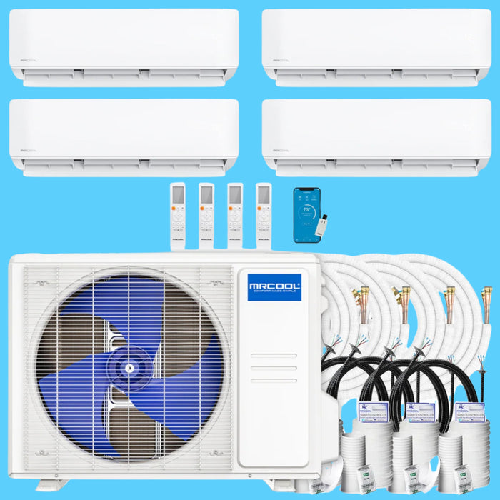 MRCOOL® DIY 5th Gen Multi-Zone 4-Zone 36,000 BTU 23 SEER2 (9K + 9K + 9K + 12K) Ductless Mini-Split Air Conditioner and Heat Pump - DIY-MULTI5-36 / DIY-09-3 / DIY-12  Mini Split Systems Direct