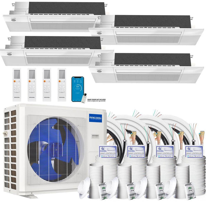 MRCOOL® DIY Mini Split 39,000 BTU 21.5 SEER 4 Zone Ceiling Cassette Ductless Air Conditioner and Heat Pump - 9K + 9K + 9K + 12K - DIYM436HPC01C00-00  Mini Split Systems Direct