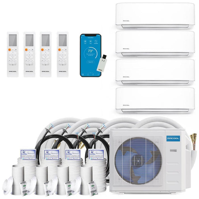 MRCOOL® DIY Mini Split 39,000 BTU 21.5 SEER 4 Zone Ductless Air Conditioner and Heat Pump 9K + 9K + 9K + 12K - DIYM436HPW01C00-DIYM436HPW01C84-DIYM436HPW01C140-DIYM436HPW01C194  Mini Split Systems Direct