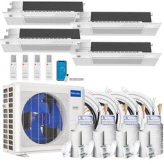 MRCOOL® DIY Mini Split 42,000 BTU 21.5 SEER 4 Zone Ceiling Cassette Ductless Air Conditioner and Heat Pump - 9K + 9K + 12K + 12K - DIYM436HPC02C00-00  Mini Split Systems Direct
