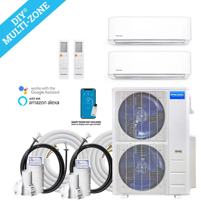 MRCOOL® DIY Mini Split 45,000 BTU 20.5 SEER 2 Zone Ductless Air Conditioner and Heat Pump 9K + 36K - DIYM248HPW02C00-DIYM248HPW02C01-DIYM248HPW02C02-DIYM248HPW02C04-DIYM248HPW02C06  Mini Split Systems Direct