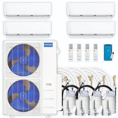 MRCOOL® DIY Mini Split 45,000 BTU 20.5 SEER 4 Zone Ductless Air Conditioner and Heat Pump 9K + 9K + 9K + 18K Full Kit - DIYM448HPW01C00-00  Mini Split Systems Direct