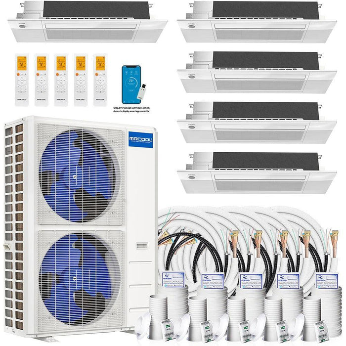 MRCOOL® DIY Mini Split 45,000 BTU 20.5 SEER 5 Zone Ceiling Cassette Ductless Air Conditioner and Heat Pump - 9K + 9K + 9K + 9K + 9k - DIYM548HPC00C00-00  Mini Split Systems Direct
