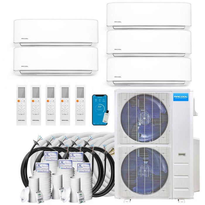 MRCOOL® DIY Mini Split 45,000 BTU 20.5 SEER 5 Zone Ductless Air Conditioner and Heat Pump 9K + 9K + 9K + 9K + 9K - DIYM548HPW00C00-DIYM548HPW00C210-DIYM548HPW00C336  Mini Split Systems Direct
