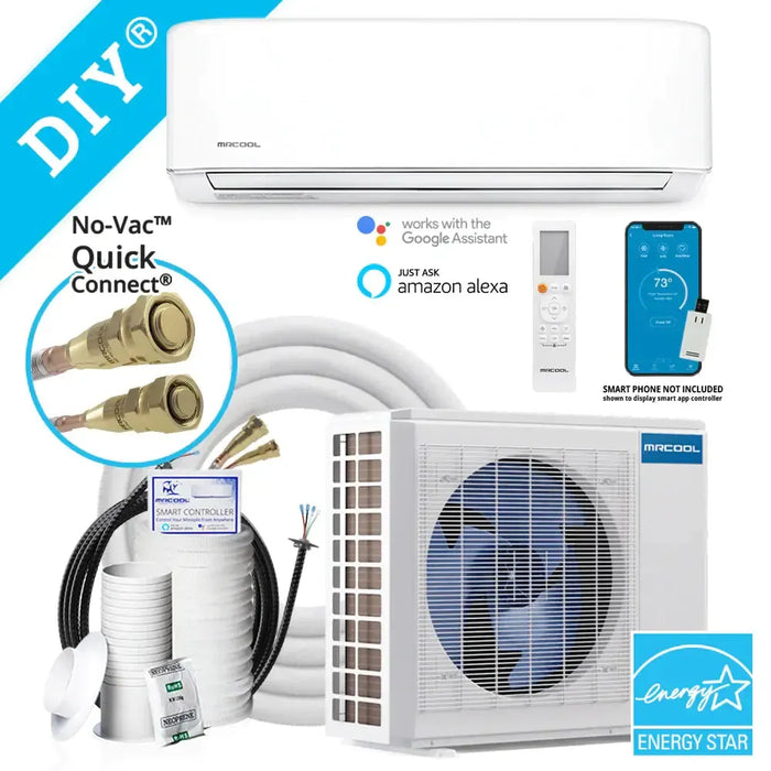MRCOOL® DIY Mini Split 4th Gen E Star 24,000 BTU 20.5 Seer Ductless Mini Split Heat Pump Complete System 208-230V/60Hz (DIY-24-HP-WM-230C25) - DIY-24-HP-WM-230C25  Mini Split Systems Direct